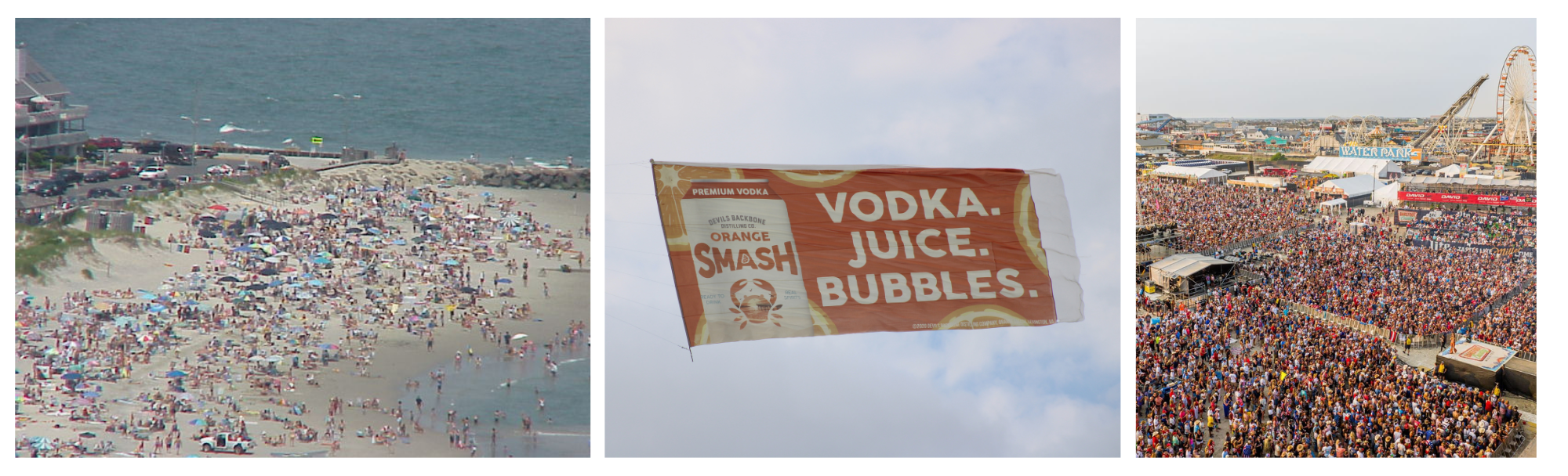 Billboard banner and beach